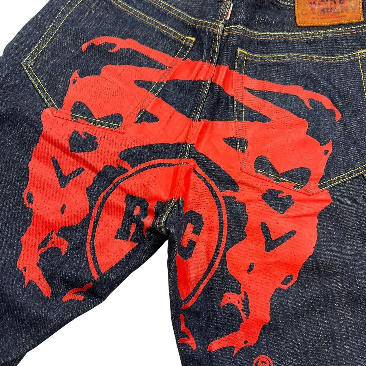 RMC Jeans Vintage RMC Denim Shorts / Jorts Red Print - Waist: 34” Size US 34 / EU 50 - 2 Thumbnail