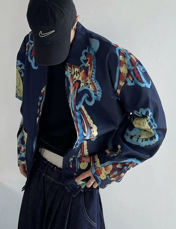 Japanese Brand × Vintage Avant garde retro paisley graffiti paint art jacket Size US XL / EU 56 / 4 - 2 Thumbnail