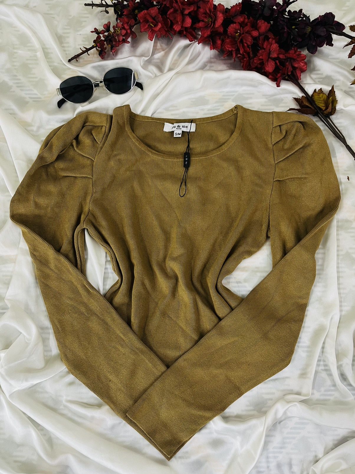 Other Tortilla brown Puff Sleeve knitted Top Size M / US 6-8 / IT 42-44 - 1 Thumbnail