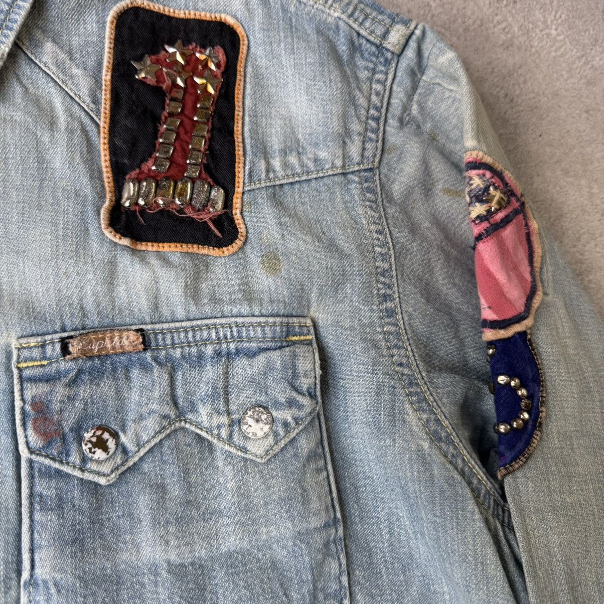 Kapital × Kapital Kountry Kapital Kountry Studed 1of1 BORO Patch Denim Shirts Size US L / EU 52-54 / 3 - 4 Thumbnail