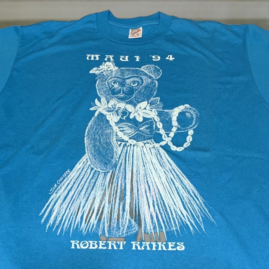 Jerzees VINTAGE Robert Raikes Originals Teddy Bear T Shirt XL Green 1990s Mens Size XL / US 12-14 / IT 48-50 - 1 Thumbnail