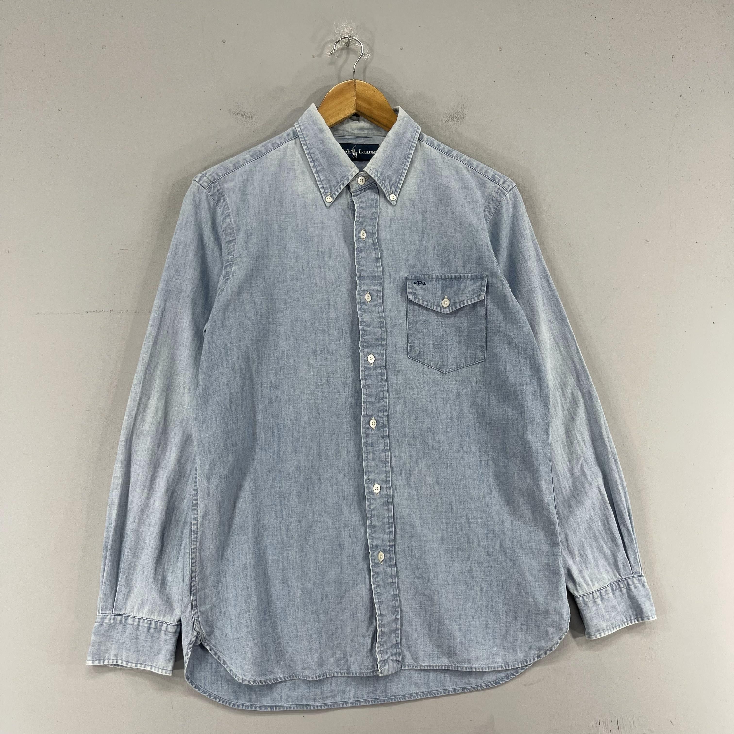 Polo Ralph Lauren × Vintage Vintage POLO RALPH LAUREN Button Up Denim Worker Shirt Size US M / EU 48-50 / 2 - 4 Thumbnail