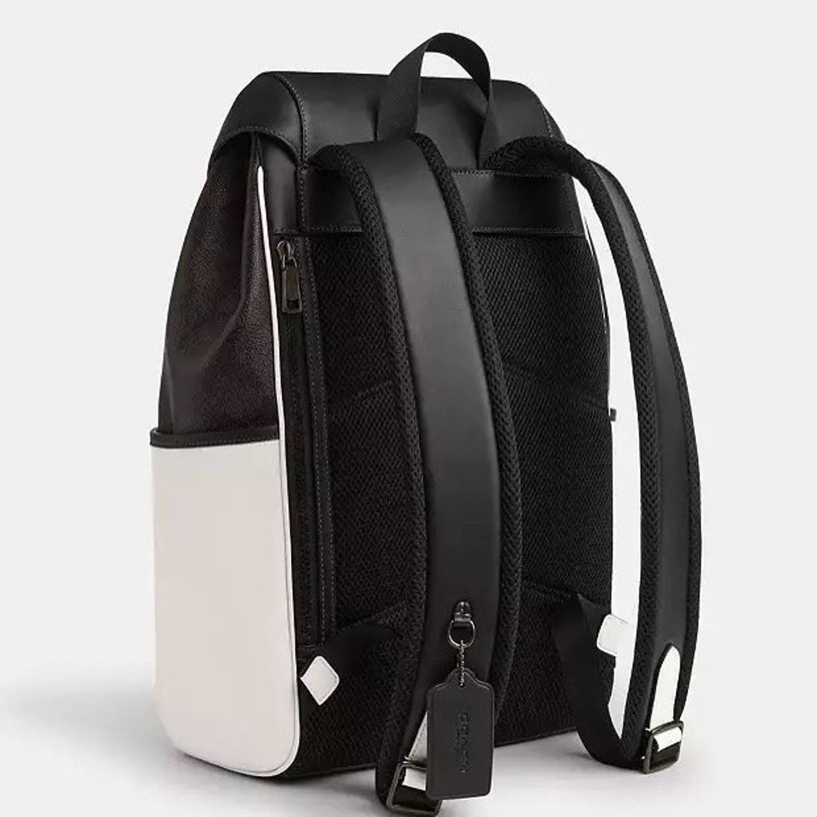 Coach NWT COACH CY775 Racer Backpack Blocked Leather Walnut Chalk Size ONE SIZE - 8 Thumbnail