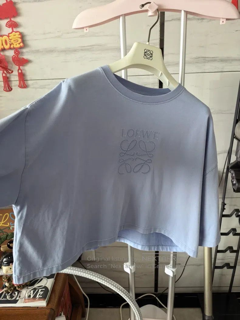 Loewe Loewe Embroidered Logo Drop Shoulder Short Sleeve T-Shirt, Size M / US 6-8 / IT 42-44 - 6 Thumbnail