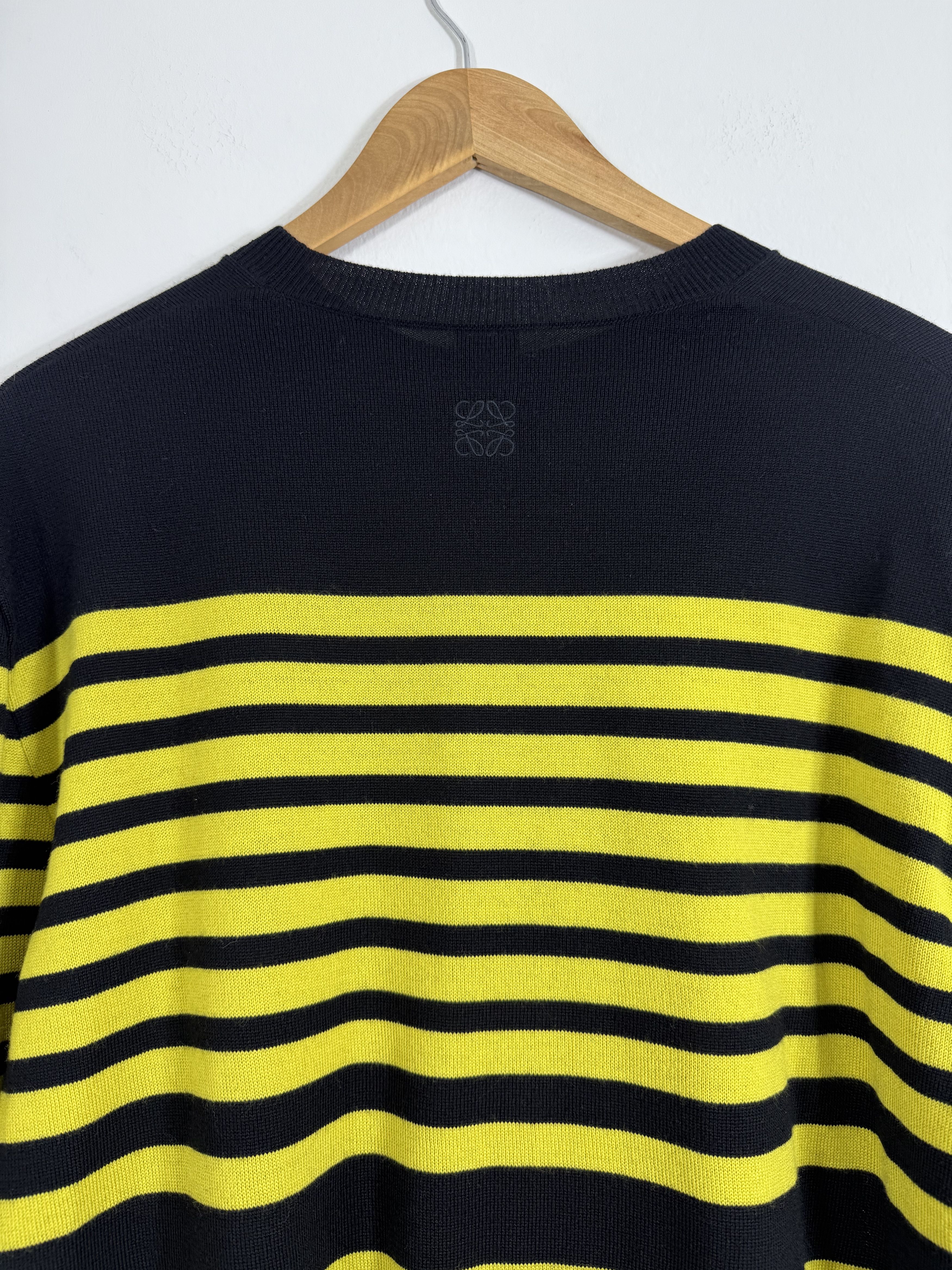 Loewe SS23 Black/Yellow Striped Gloved Sweater Size XL / US 12-14 / IT 48-50 - 4 Thumbnail