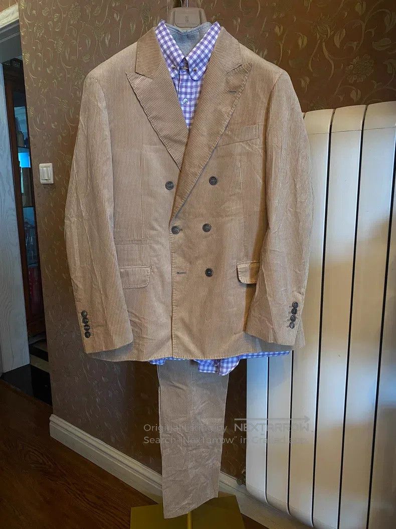 Brunello Cucinelli brunello cucinelli Corduroy double-breasted suit set Size 50L - 1 Thumbnail