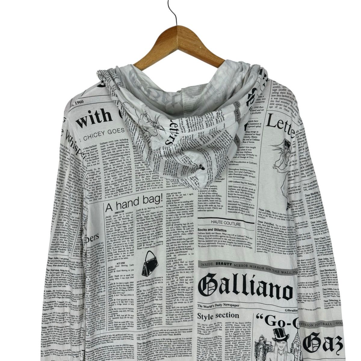 John Galliano 🌟JOHN GALLIANO HOODIE GAZETTE NEWSPAPER SWEATER Size US XS / EU 42 / 0 - 11 Thumbnail