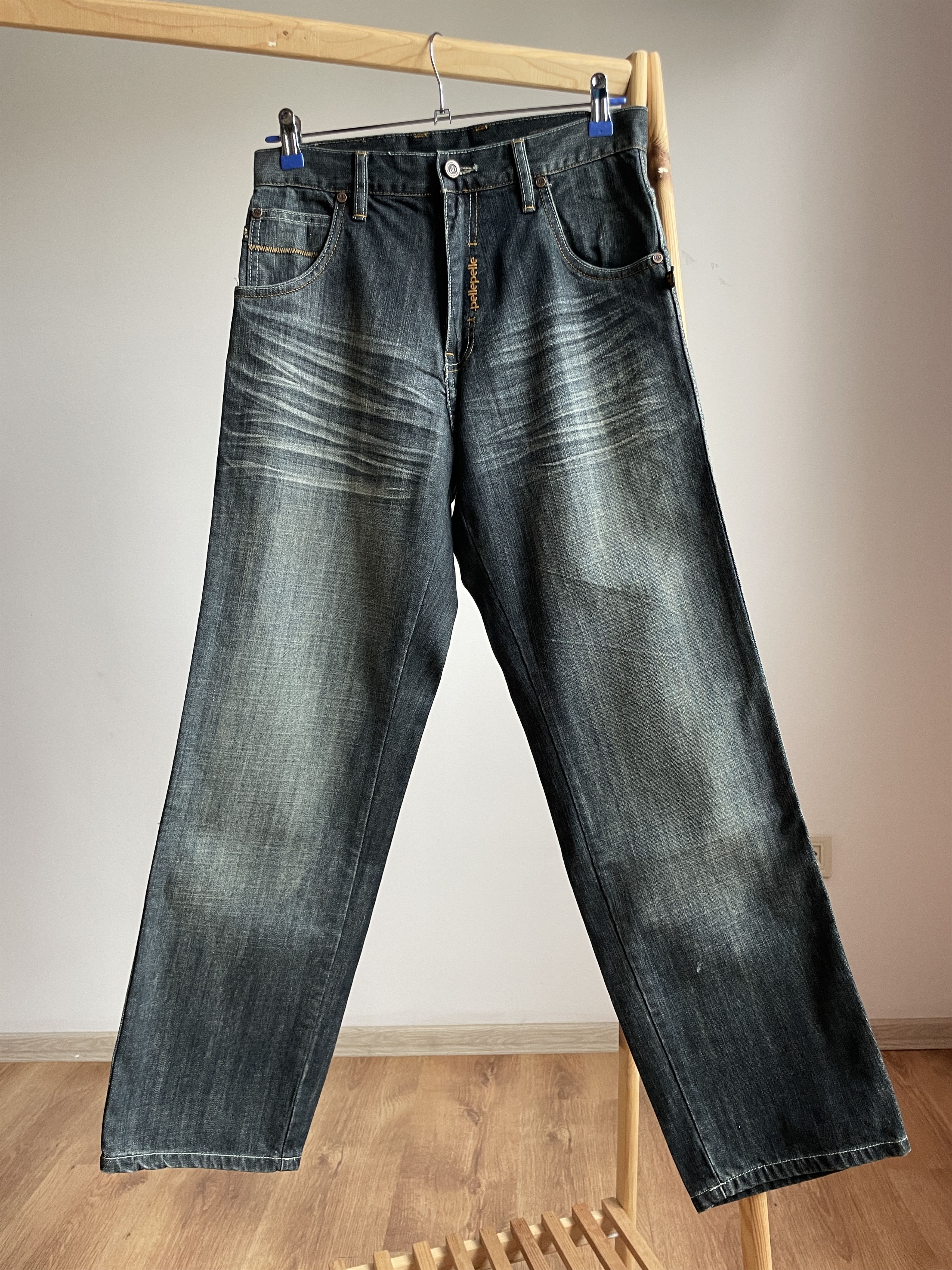 Pelle Pelle Pelle Pelle Vintage Y2K Baggy Wide Leg Washed Denim Size US 30 / EU 46 - 1 Thumbnail