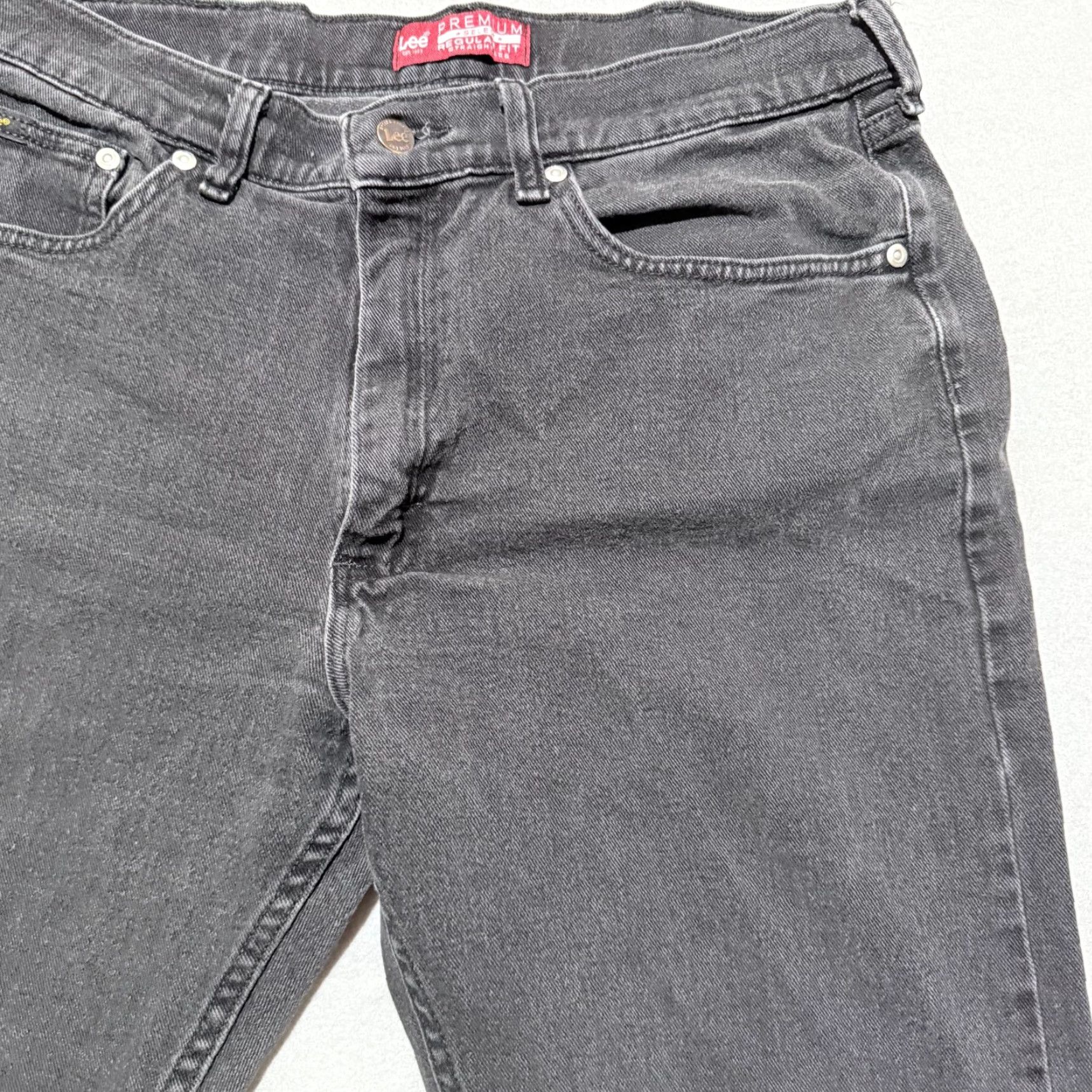 Lee Lee Jeans Men Black Denim Zip-Fly Stretch 34x32 Straight-Leg Premium Select Brand Logo 5-Pocket Men's Jeans Size US 34 / EU 50 - 2 Thumbnail