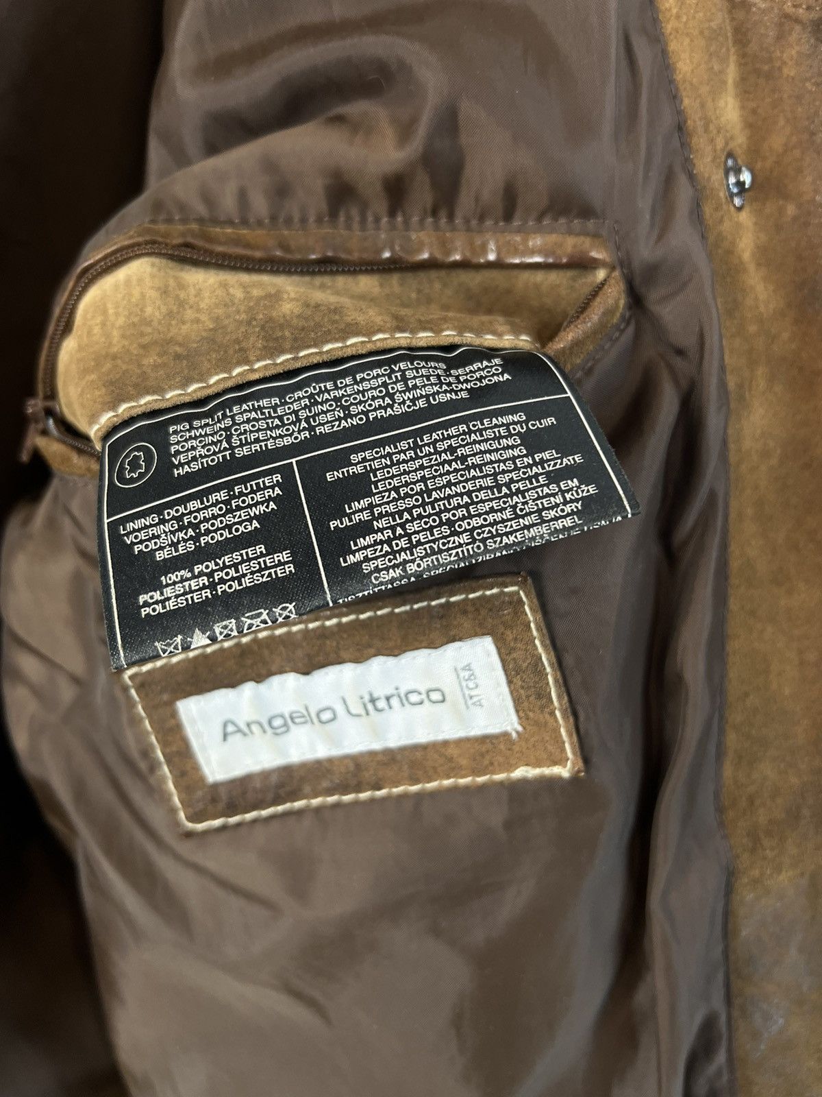 Angelo Litrico Vintage Angelo Litrico Leather Bomber Jacket Size S - M Size US S / EU 44-46 / 1 - 9 Thumbnail