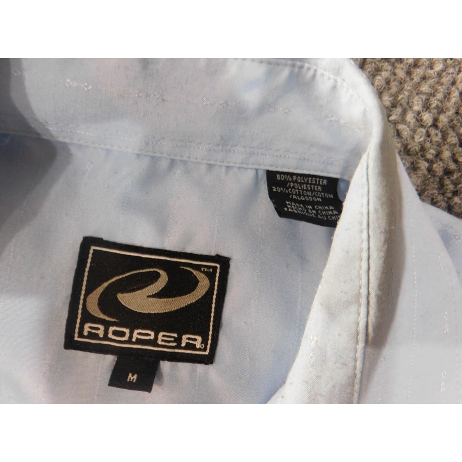 Roper Roper Mens Medium Pearl Snap Blue Western Shirt Button-Up Long Sleeve Cowboys Rodeo Plaid Cotton Size US M / EU 48-50 / 2 - 7 Thumbnail
