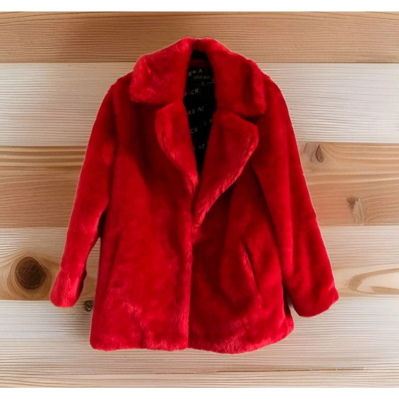 Dolls Kill Dolls Kill Current Mood Racked Up Faux Fur Coat Jacket Red Size XS / US 0-2 / IT 36-38 - 2 Thumbnail