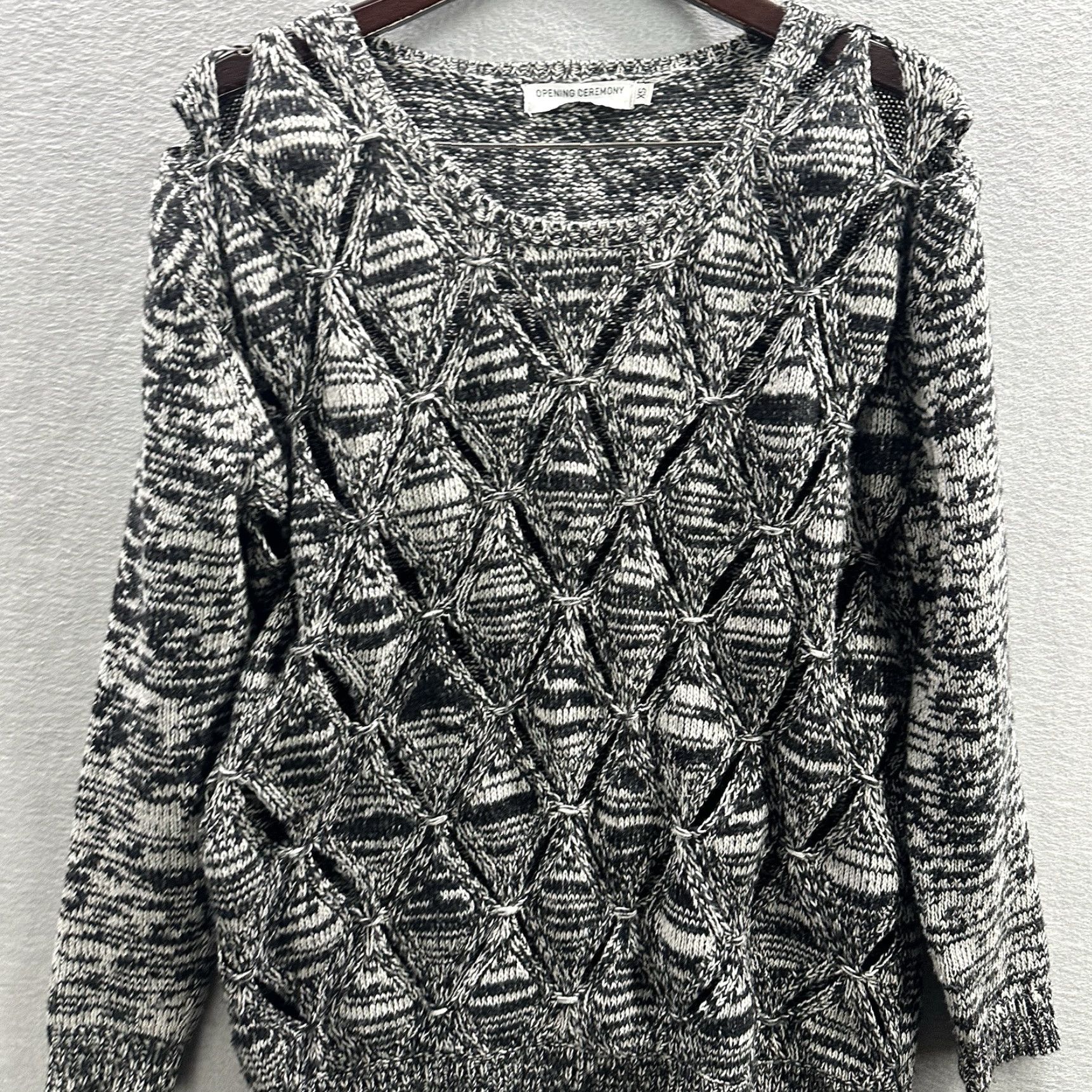 Opening Ceremony Opening Ceremony Sweater Womens XS Gray Round Neck Long Sleeve Knit Pullover Casual Minimalist Quiet Luxury 90s? Size XS / US 0-2 / IT 36-38 - 4 Thumbnail