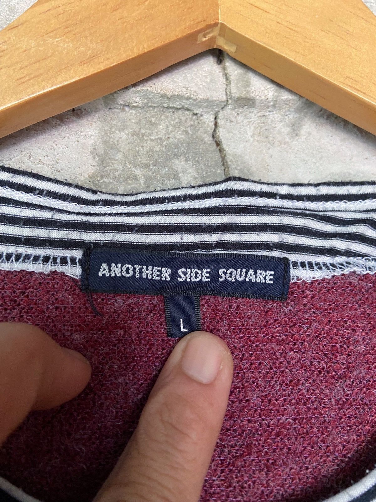 Japanese Brand DOUBLE LAYER STYLE ANOTHER SIDE SQUARE KNIT STRIPED Size US M / EU 48-50 / 2 - 9 Thumbnail