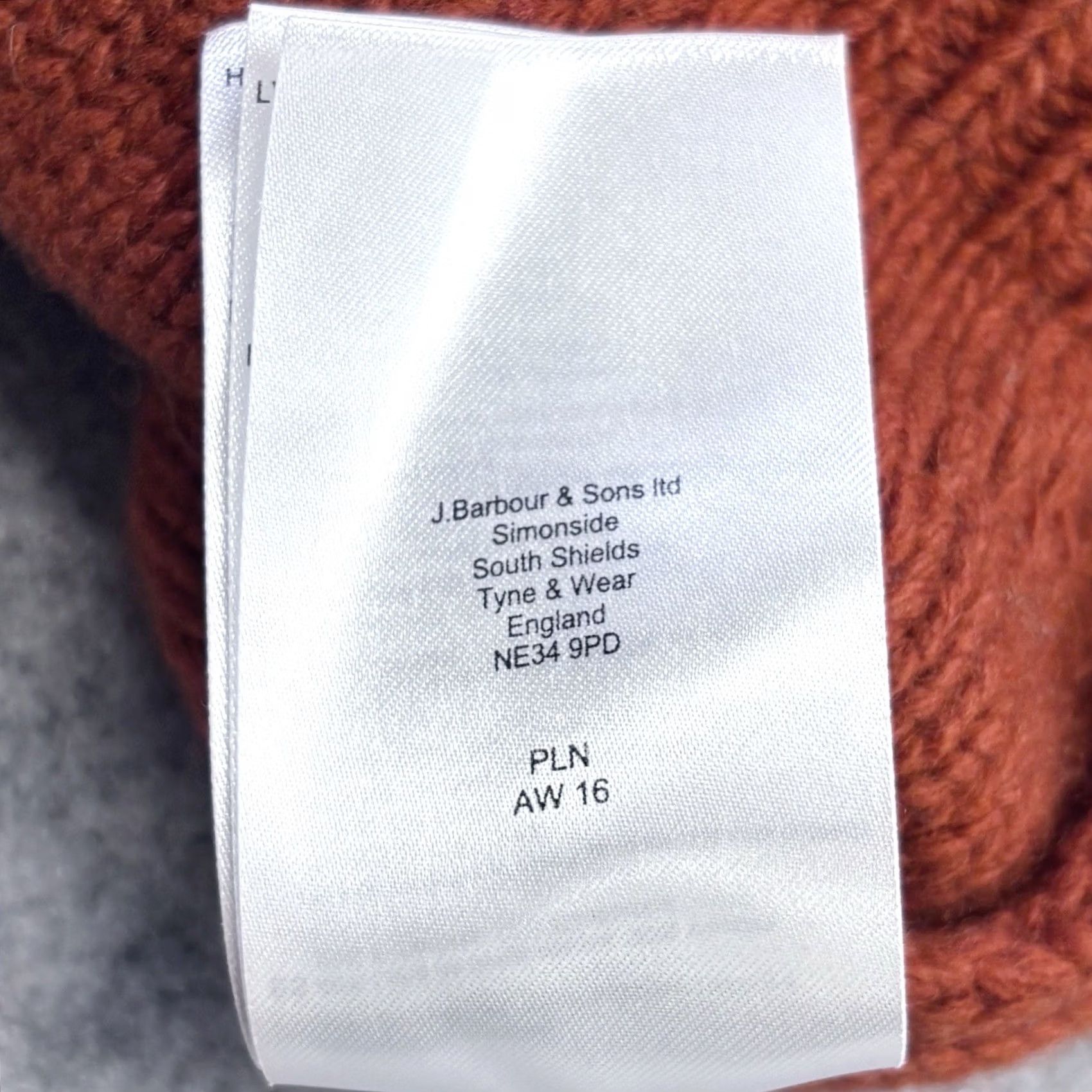 Barbour VINTAGE? No. Barbour Tidewater Knit Jumper Women UK12 Burnt Orange Cable Knit Pullover Crew Neck Wool Blend Size XL / US 12-14 / IT 48-50 - 7 Thumbnail
