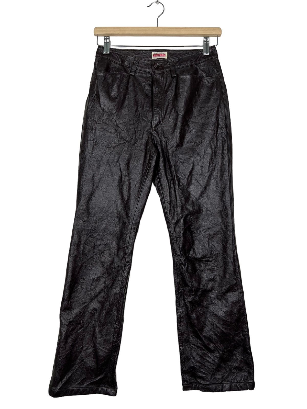 Japanese Brand 🔥 PERSONS LEATHER MOTO PANTS Size US 26 / EU 42 - 1 Thumbnail