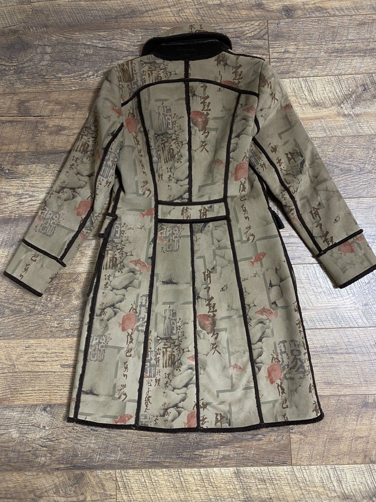 Japanese Brand Mercredi "Asian Aesthetic" Graphic Coat Faux Fur Lined Size S / US 4 / IT 40 - 5 Thumbnail