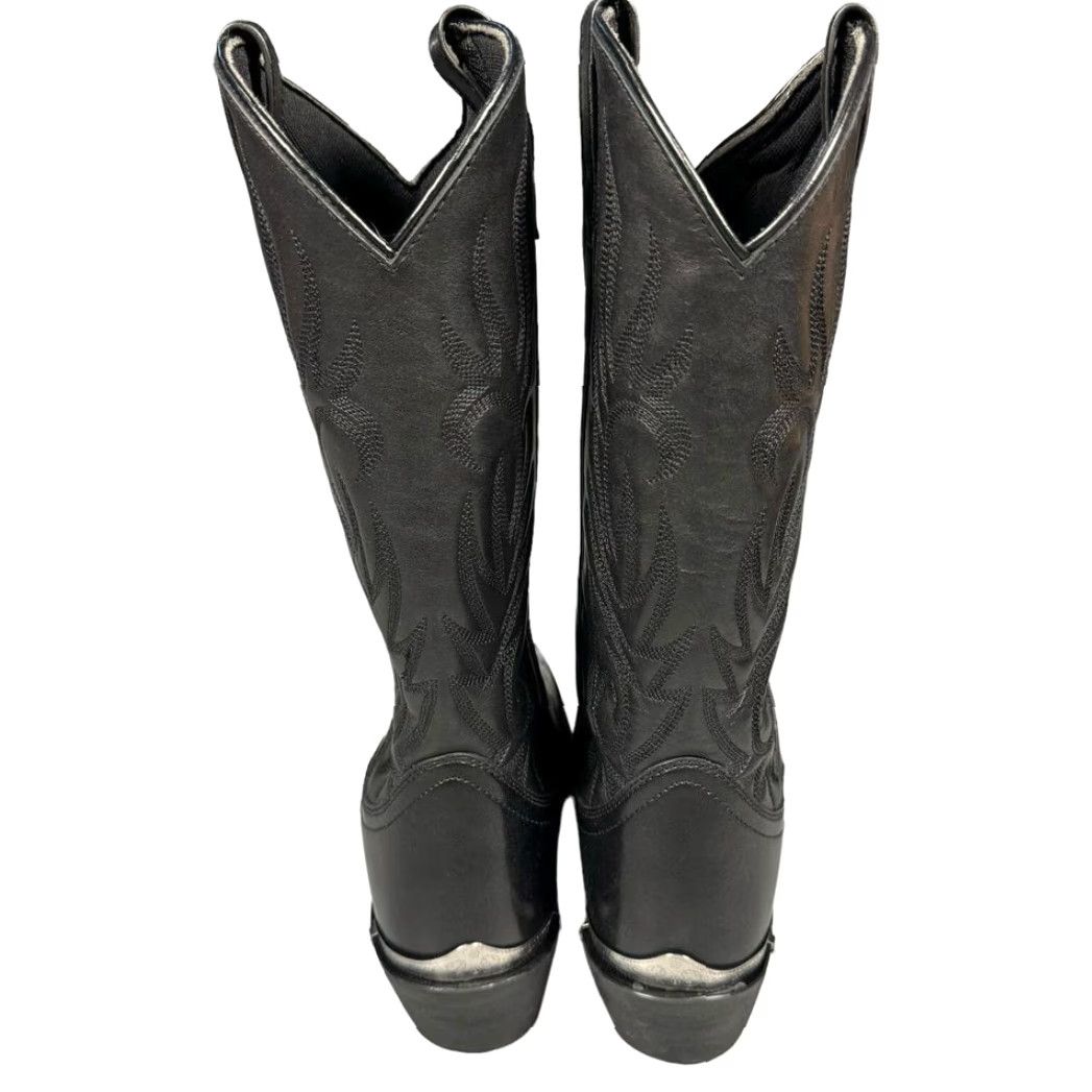 Vintage Laredo Mccomb Boots Men’s 10D Round Toe Cowboy Black Leather Western Work Shoes Size US 10 / EU 43 - 7 Thumbnail