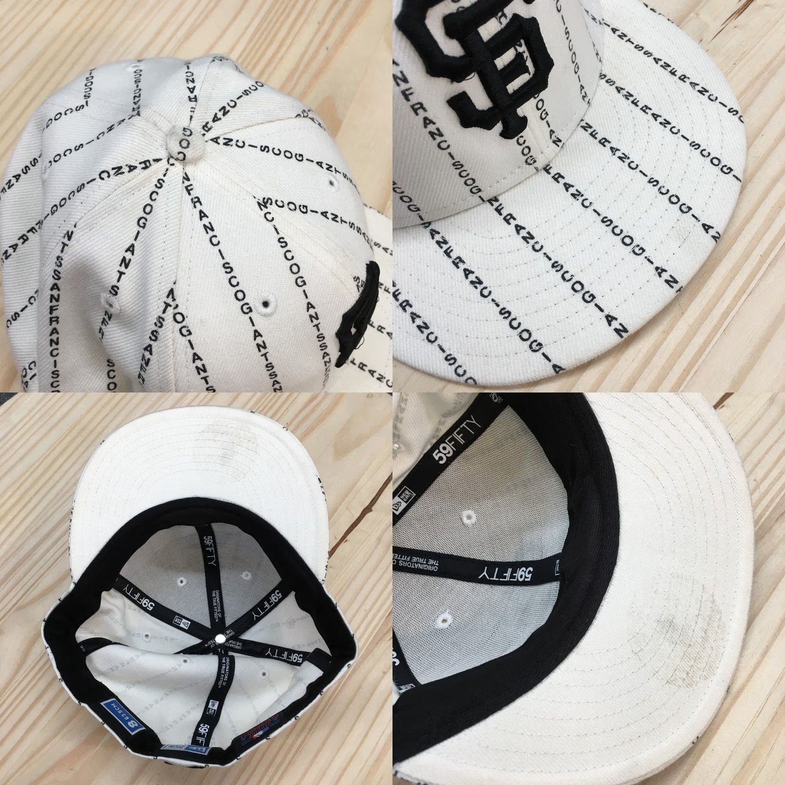 New Era New Era NFL San Francisco Fitted Cap Hat Mens 8 59Fifty White Black Logo Team Size ONE SIZE - 8 Thumbnail