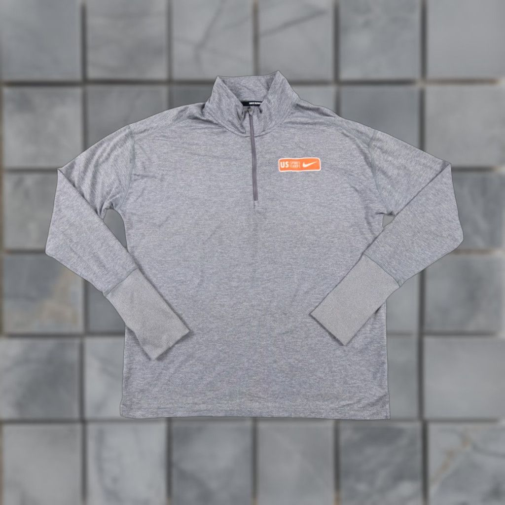Nike Nike Shirt Women's Medium Gray Half Zip Long Sleeve Dri Fit Running Activewear Size M / US 6-8 / IT 42-44 - 1 Thumbnail