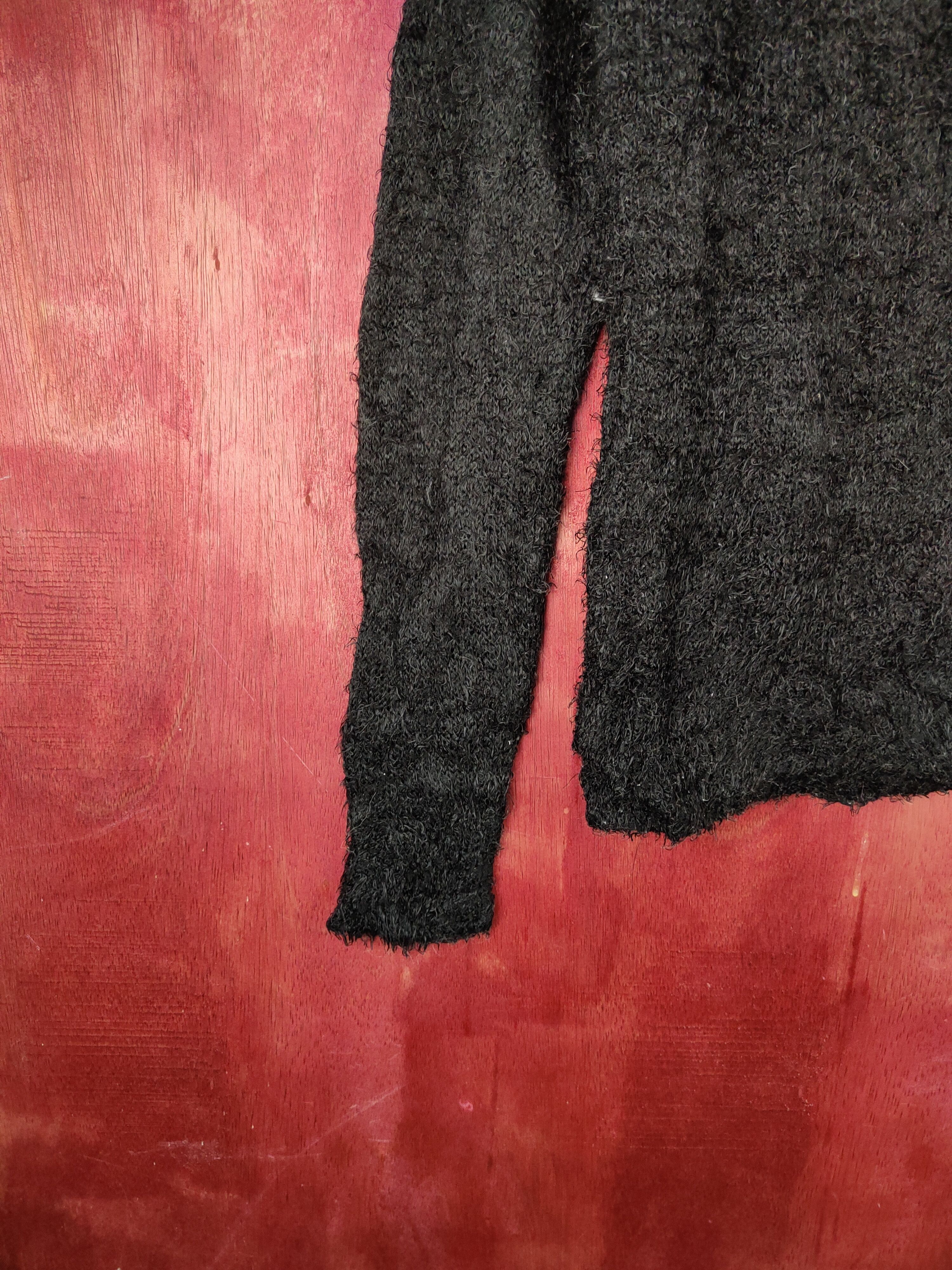 Homespun Knitwear × Japanese Brand × Vintage Gavari A Black Shag Shaggy Fur Mohair Knitwear #S#2068 Size S / US 4 / IT 40 - 4 Thumbnail