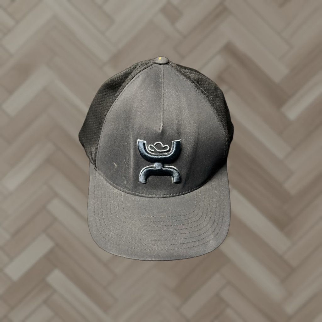 Vintage Hooey Cap Hat Black S-M Mens Embroidered Stretch Fit Flexfit Cowboy Baseball Cap Mens Size ONE SIZE - 1 Thumbnail