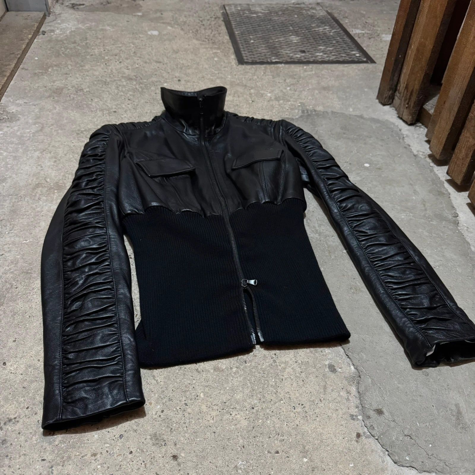 Dolce & Gabbana Dolce & Gabbana Transformer Hybrid plisse‘ leather jacket Size S / US 4 / IT 40 - 3 Thumbnail