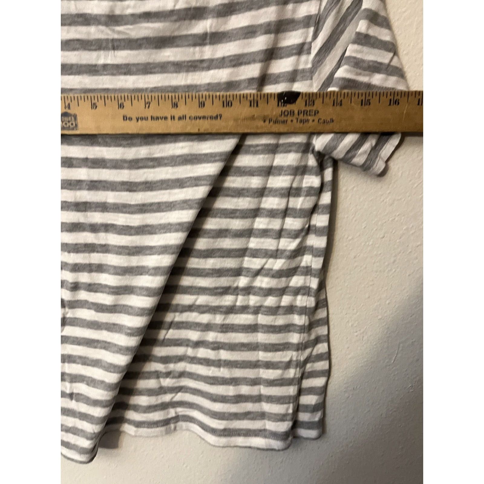 H&M H&M White Striped Top Women XS Cotton Blend Short Sleeve T-Shirt Gray White Jersey Logo Basic Classic All Seasons Casual Womens XS Shirt Size XS / US 0-2 / IT 36-38 - 4 Thumbnail