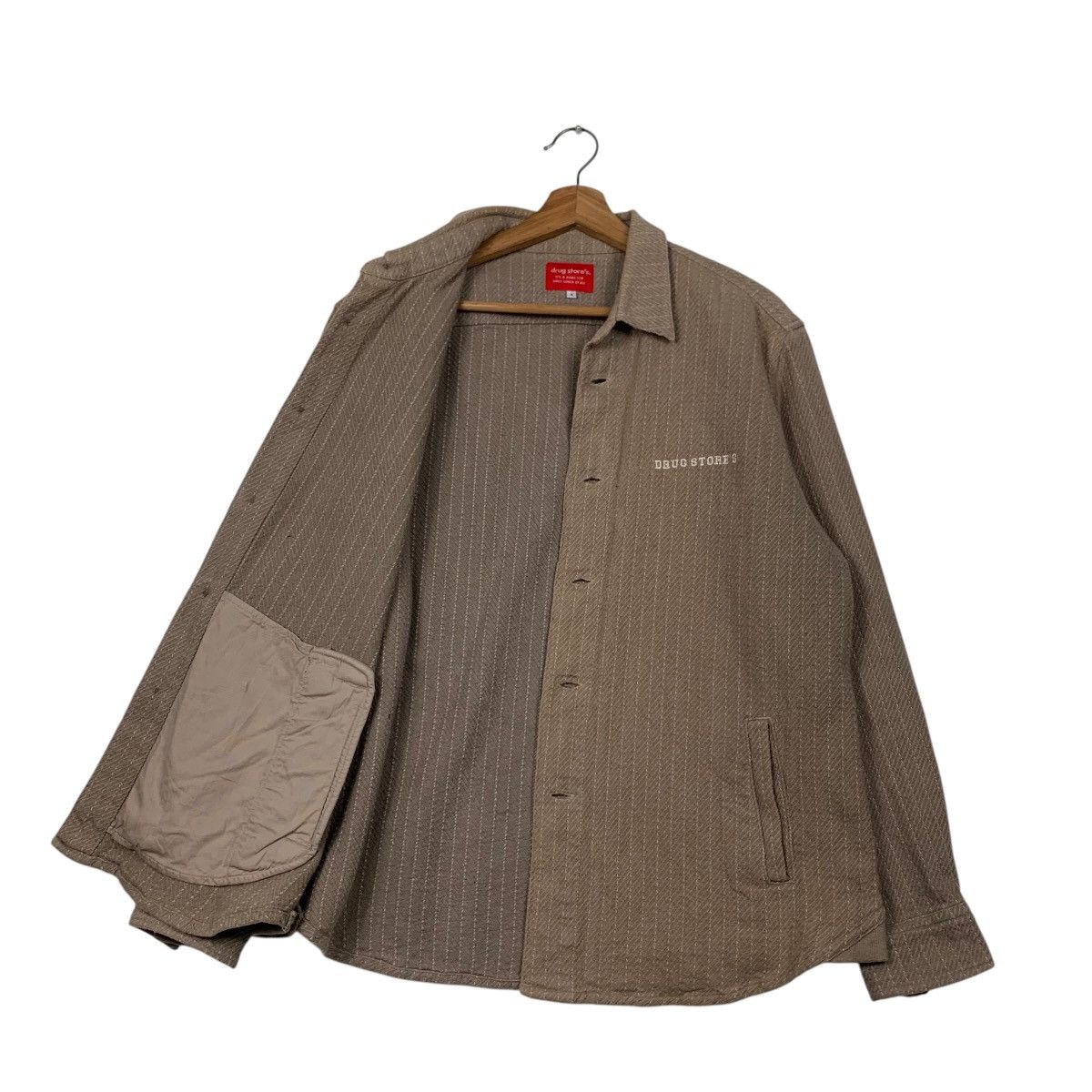 Japanese Brand DRUG STORE’S Striped Shirt Jacket #2288-C101 Size US L / EU 52-54 / 3 - 9 Thumbnail