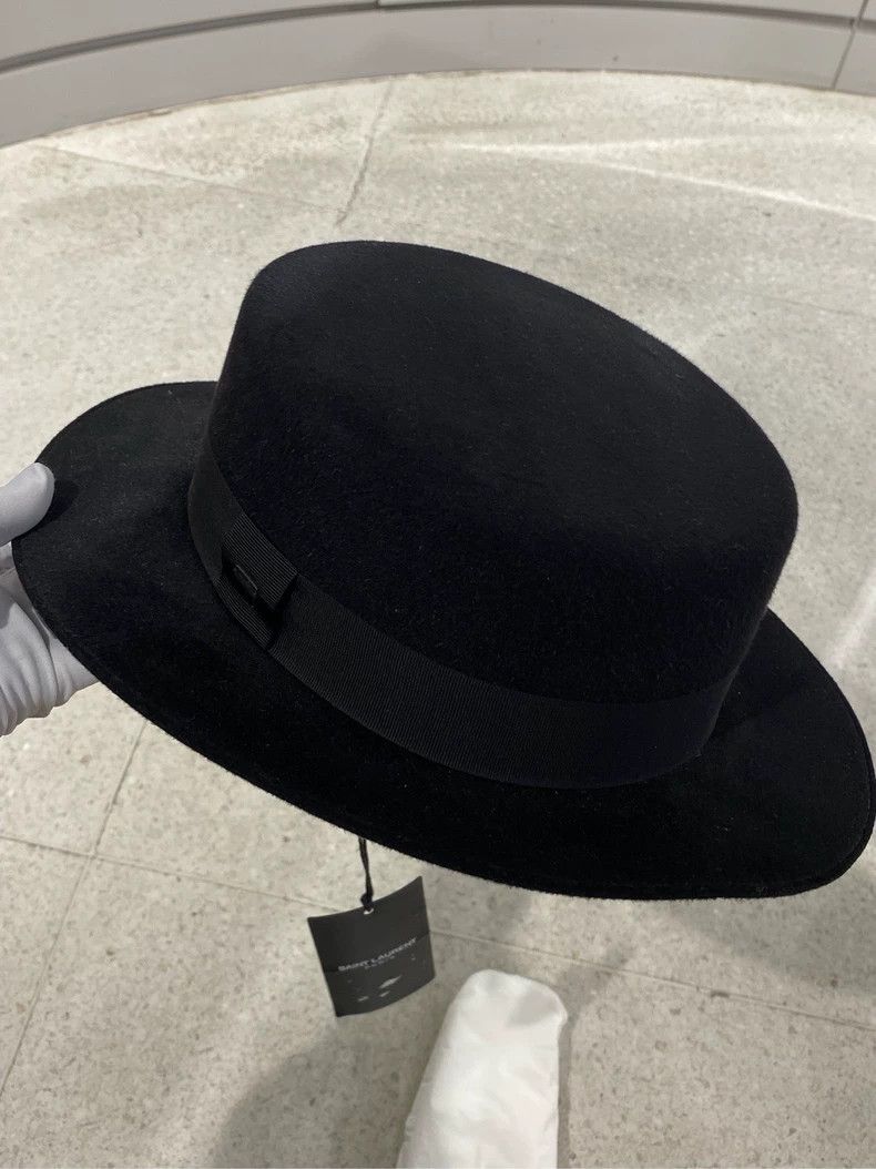 Saint Laurent Paris Saint Laurent Paris Black woolen British hat Size ONE SIZE - 3 Thumbnail