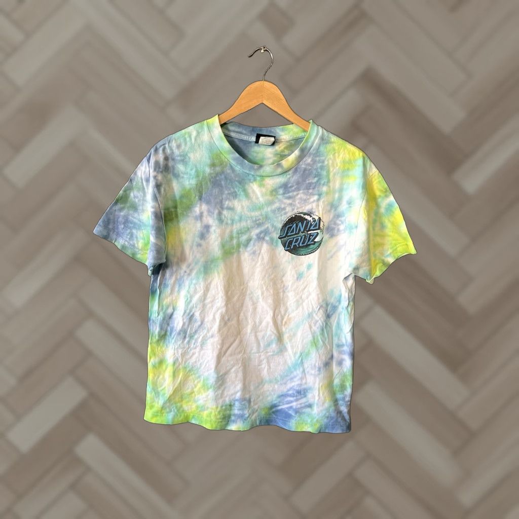 Vintage Santa Cruz Skateboards Mens Blue Tie Dye Short Sleeve T-Shirt Size Medium Size US M / EU 48-50 / 2 - 1 Thumbnail