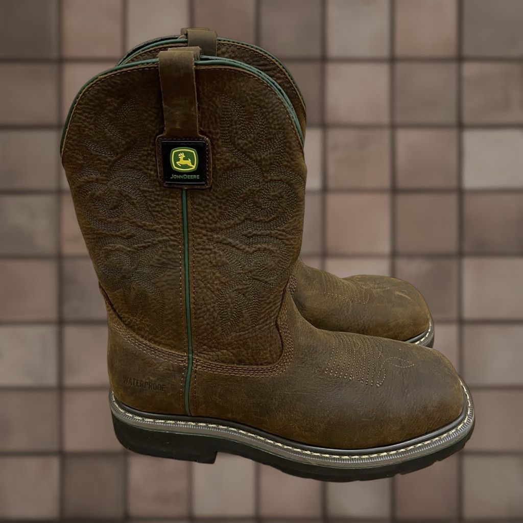 VINTAGE Skechers John Deere Waterproof Western Boots Men Size