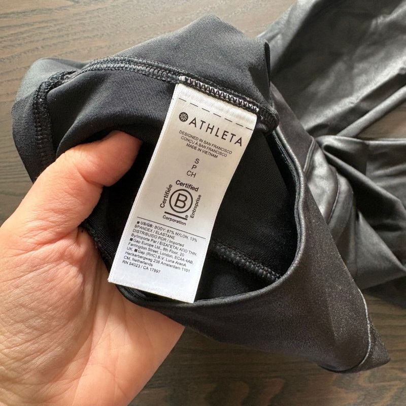 Athleta Athleta Delancey Black Faux Leather Womens Small Petite Size 26" / US 2 / IT 38 - 4 Thumbnail