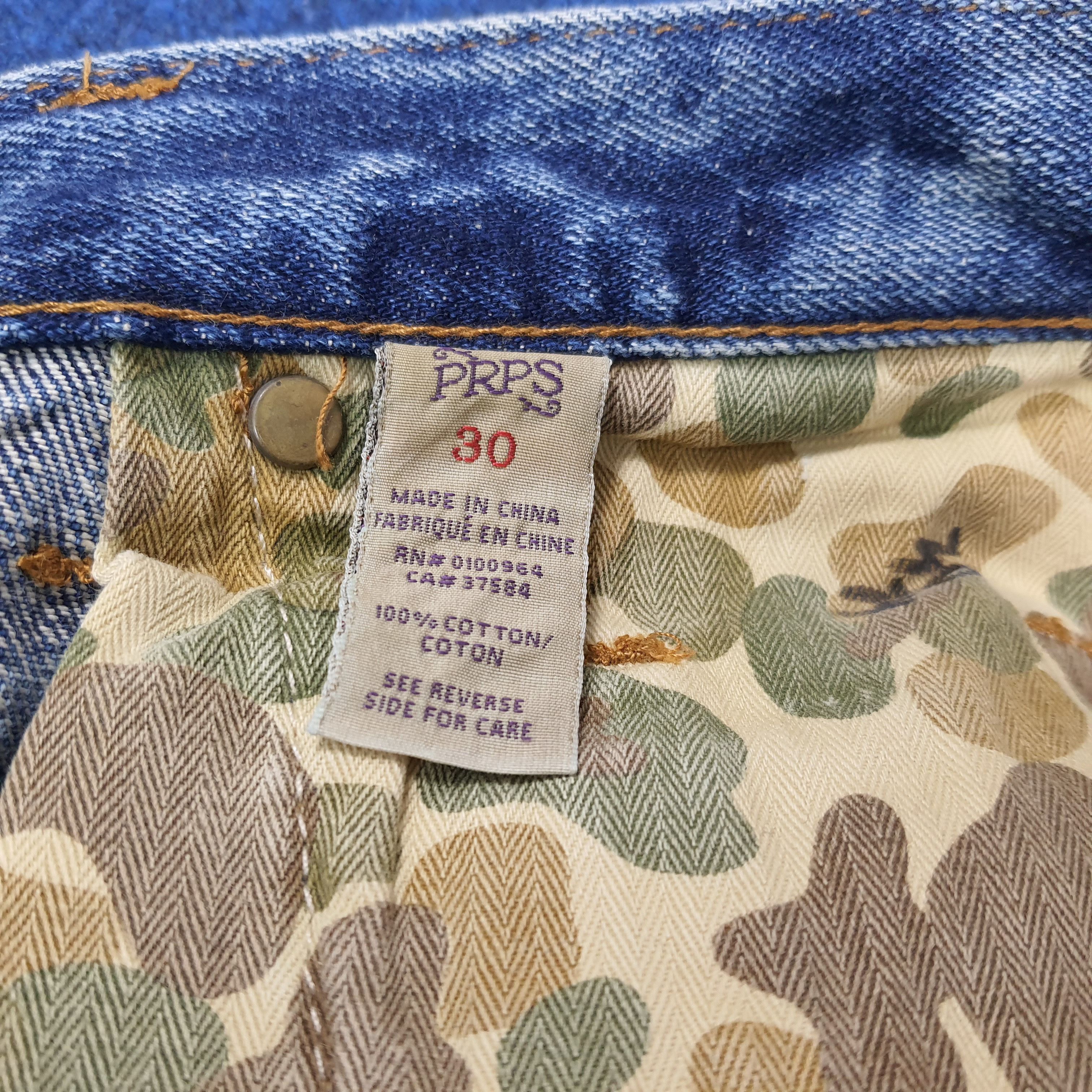 Prps Vintage PRPS Selvedge Camo Pocket Distressed Jeans C297N16 Size US 31 - 12 Thumbnail