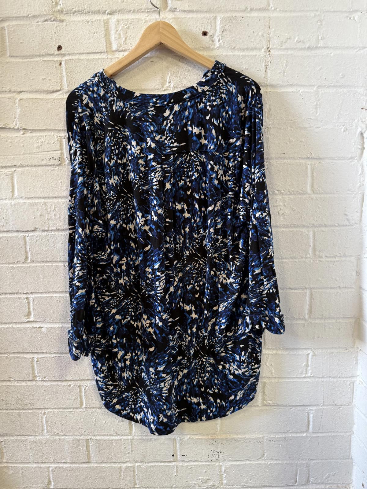 Unknown London Women's Maternity Top with Blue and Black Abstract Pattern Size XXL / US 16-18 / IT 52-54 - 2 Thumbnail