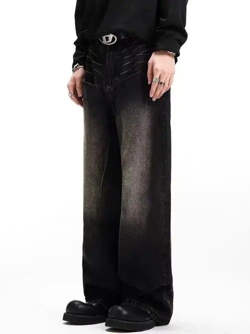 Japanese Brand Retro high street straight wide leg jeans Size US 32 / EU 48 - 4 Thumbnail