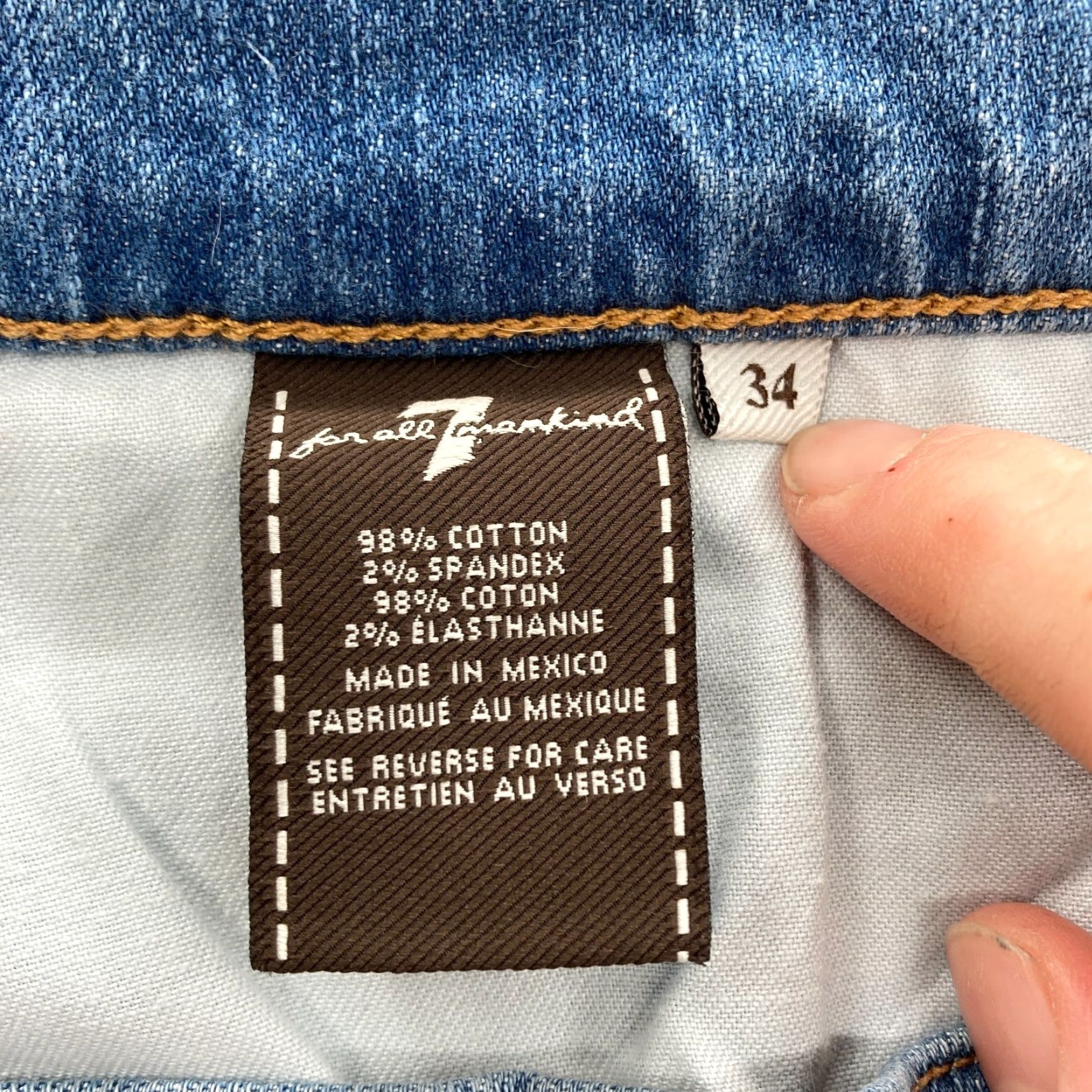 7 For All Mankind 7 For All Mankind Carsen Straight Jeans Mens 34x29 Blue Stretch Denim Casual Size US 34 / EU 50 - 5 Thumbnail