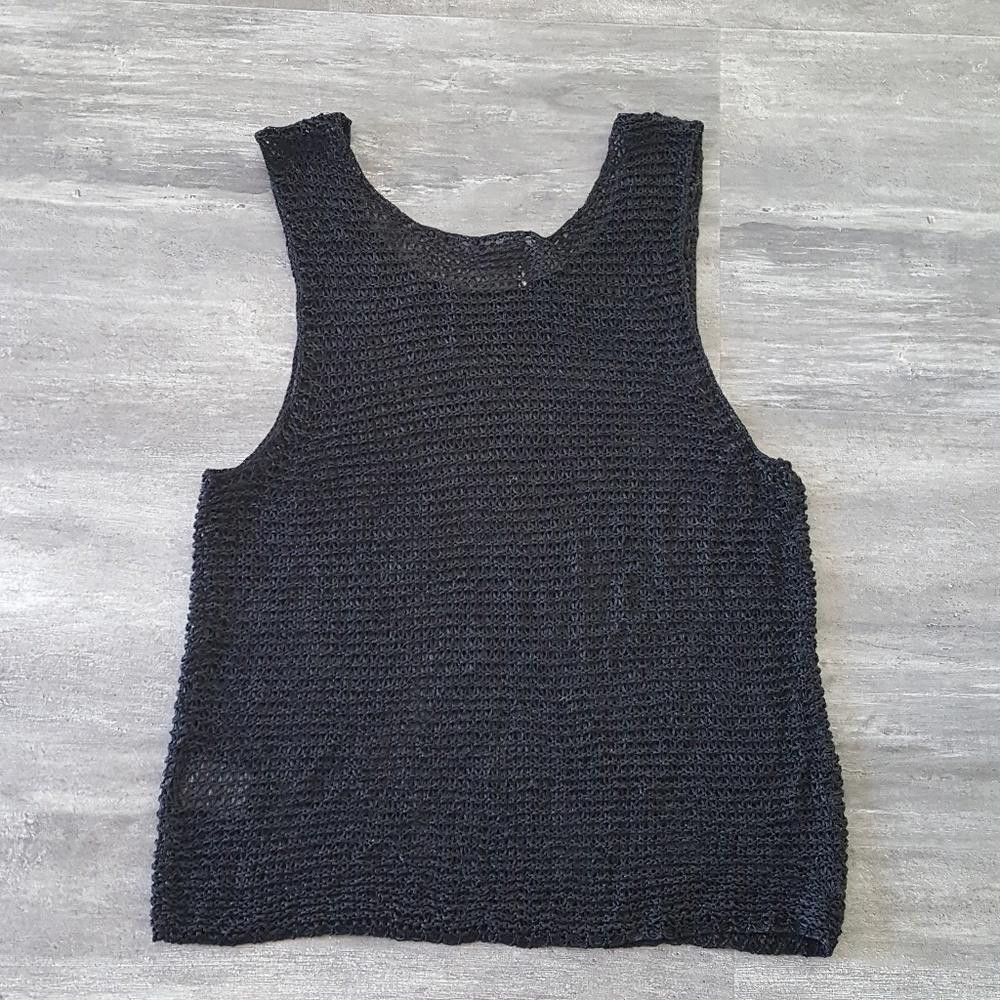 Designer Black Net Detailed S&F Tank Size M / US 6-8 / IT 42-44 - 2 Thumbnail