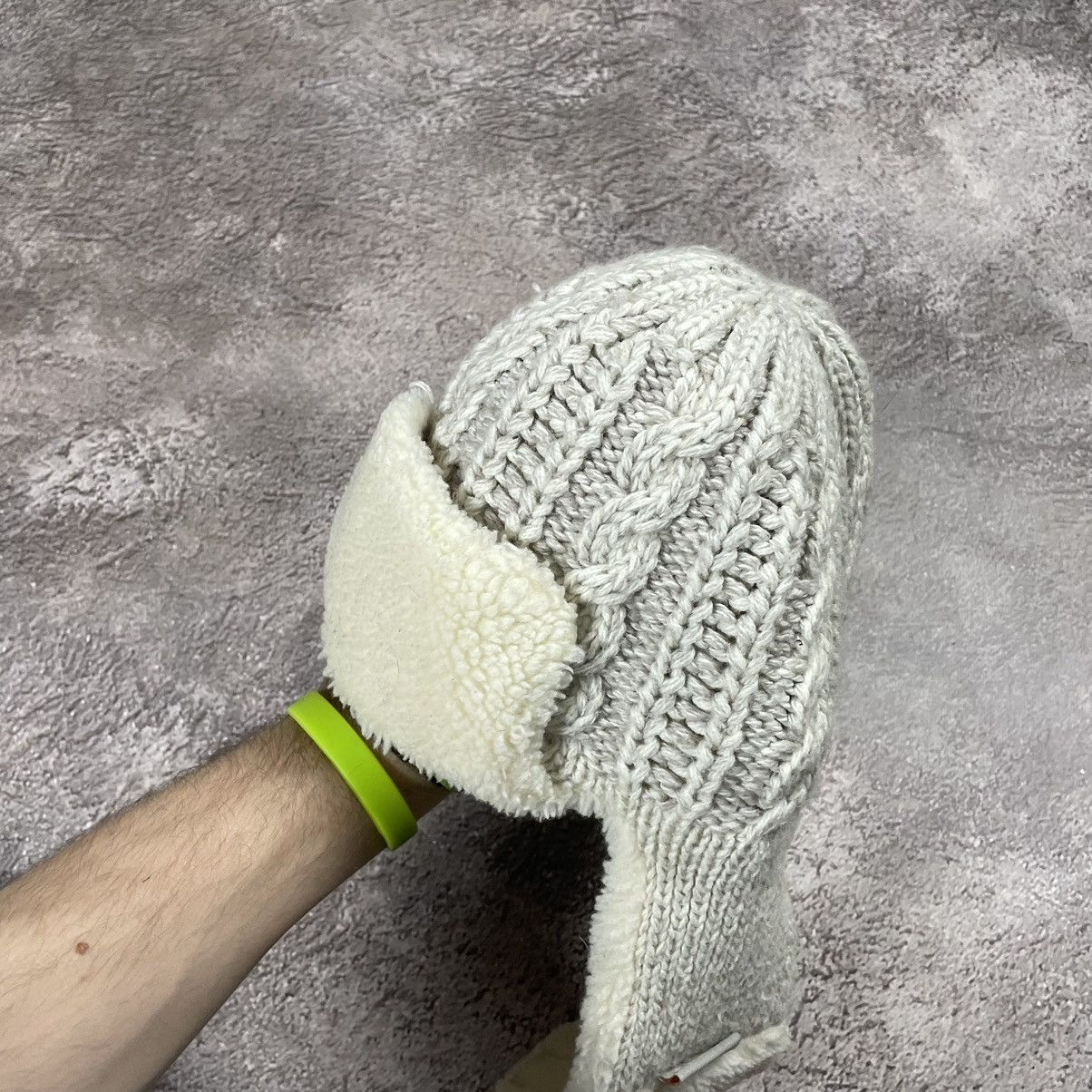 Vintage Vintage 90s Mohair Knit Beanie Cream Faux Fur Pom Relaxed OS Size ONE SIZE - 3 Thumbnail
