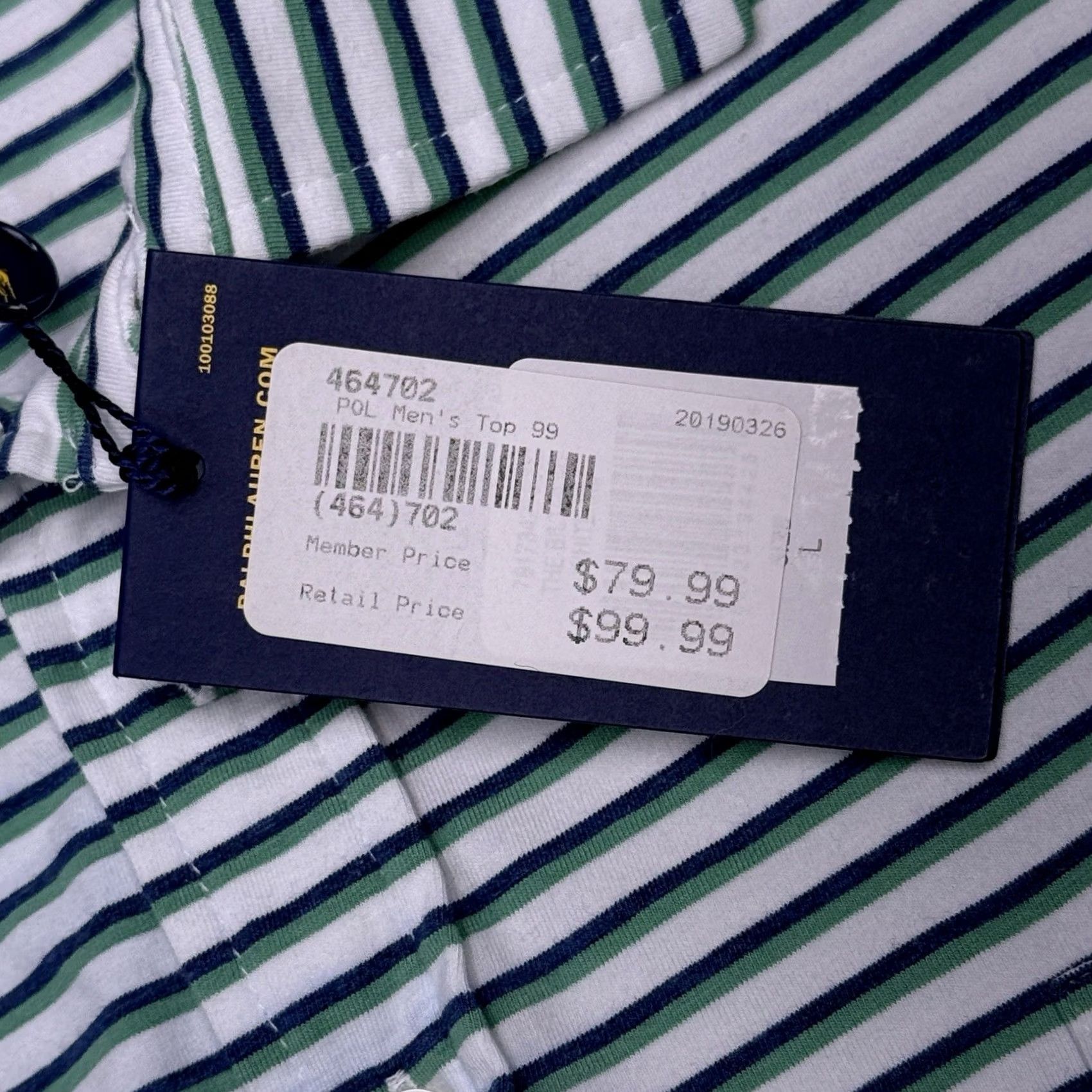 Ralph Lauren Polo Golf Ralph Lauren Stretch Lisle Shirt Mens Large Green Striped New Size US L / EU 52-54 / 3 - 5 Thumbnail
