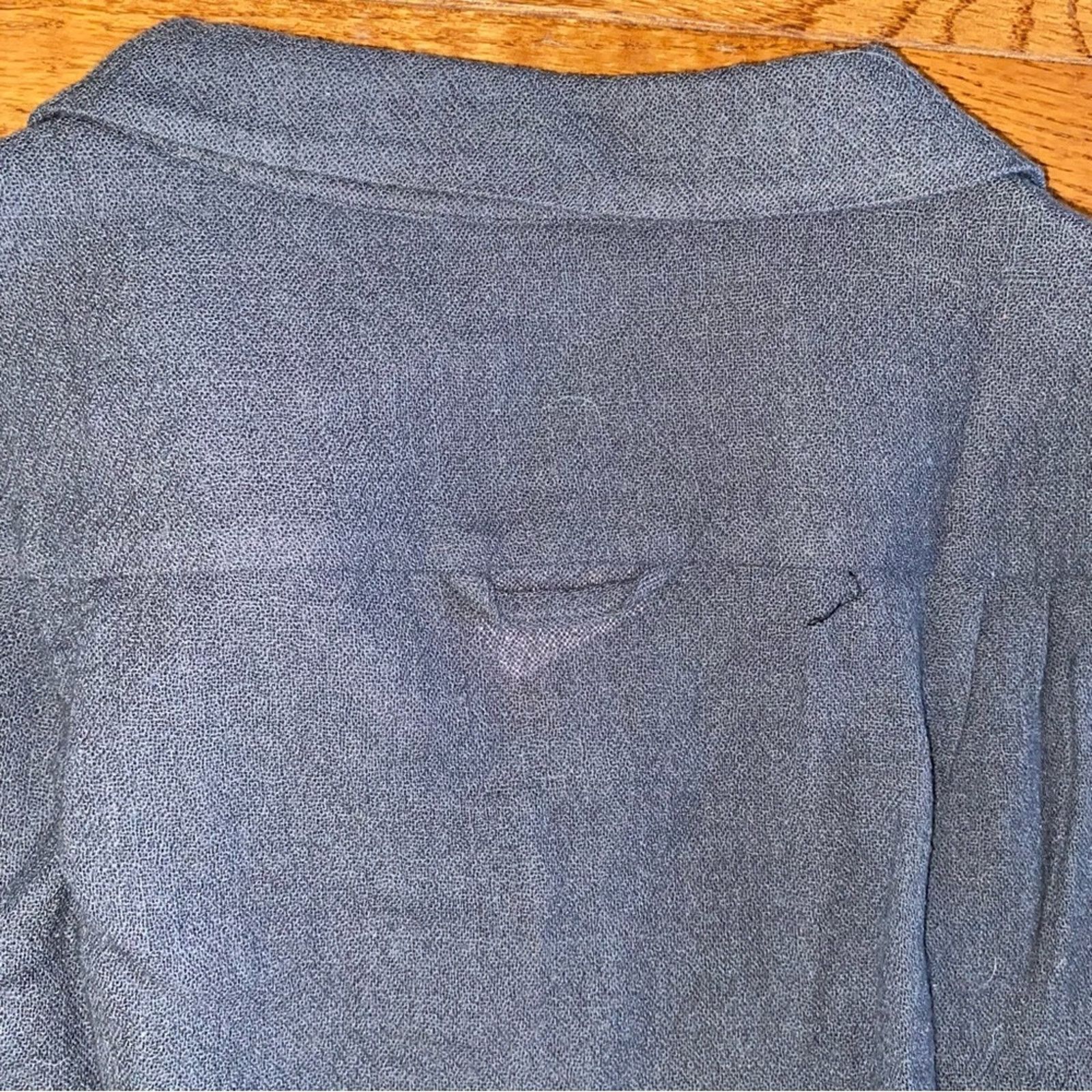 Calypso St Barth New Calypso St Barth $350 Gray Linen Snap Front Dress MED Size M / US 6-8 / IT 42-44 - 8 Thumbnail