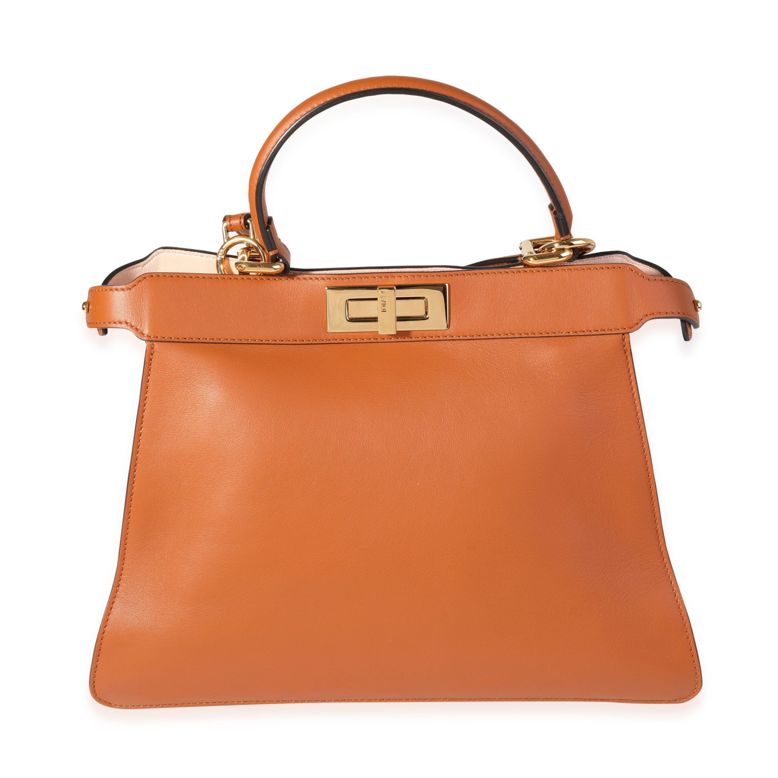Fendi Brandy Calfskin Medium Peekaboo I SEE U Satchel