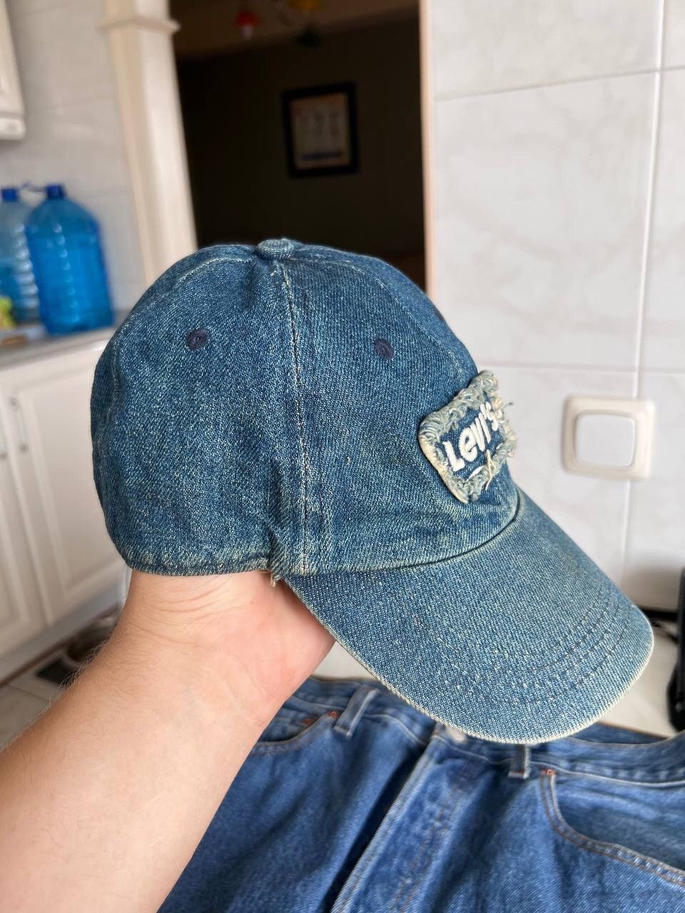 Vintage Vintage 90s US Style Denim Levis Washed Cap Size ONE SIZE - 3 Thumbnail