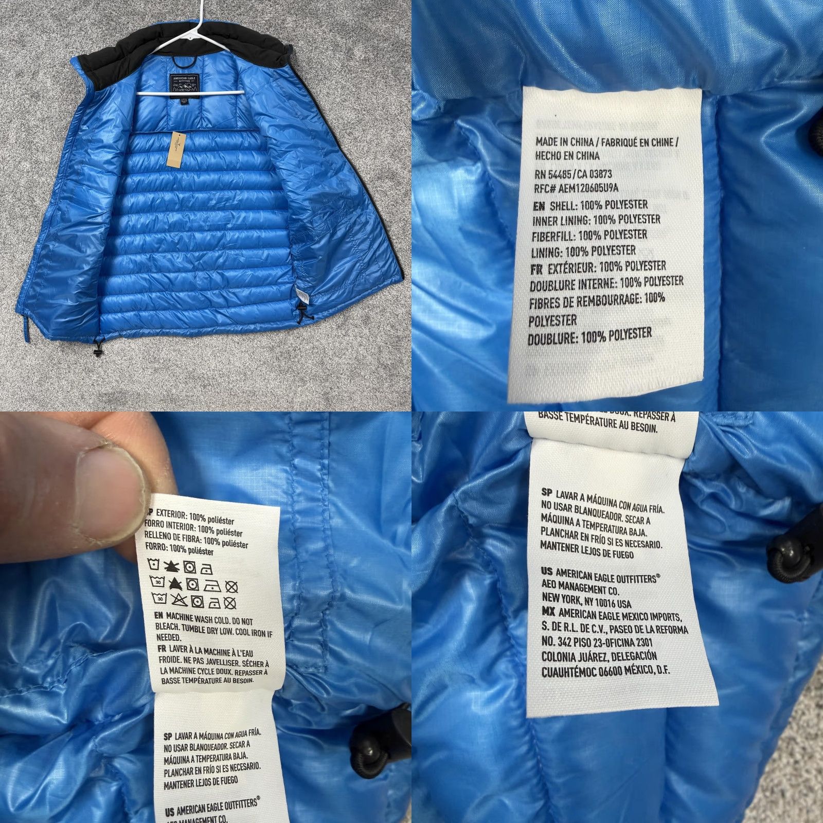 American Eagle Outfitters American Eagle Outfitters Vest Mens Small Blue Quilted Puffer Full Zip Outdoor Size US S / EU 44-46 / 1 - 8 Thumbnail
