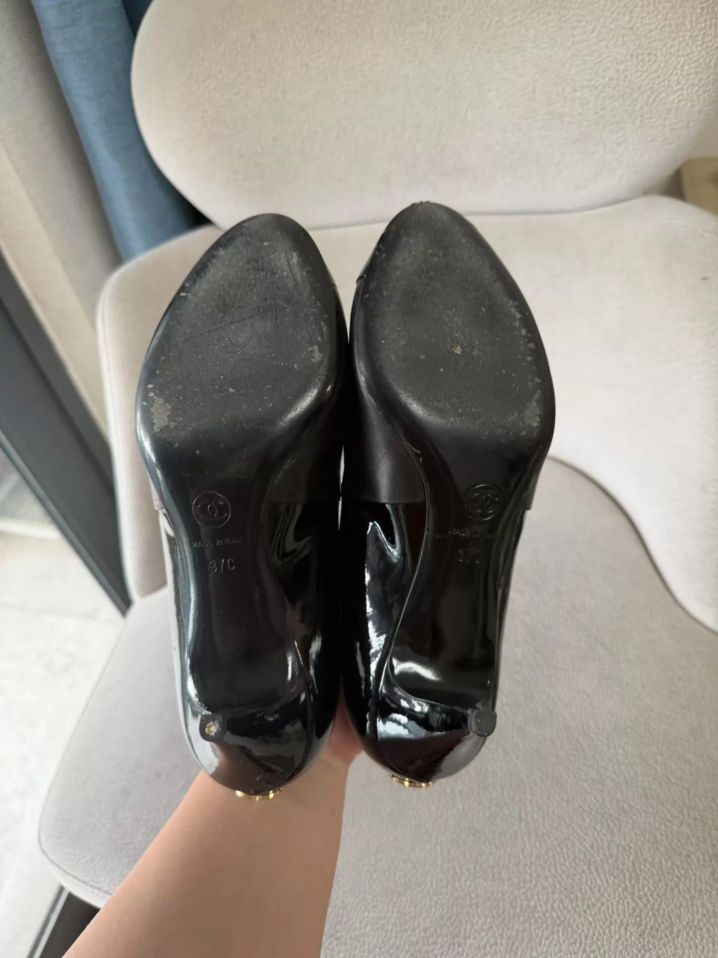 Chanel Chanel 23C Mary Jane Black Gold 99 New 37 Size US 6.5 / IT 36.5 - 6 Thumbnail