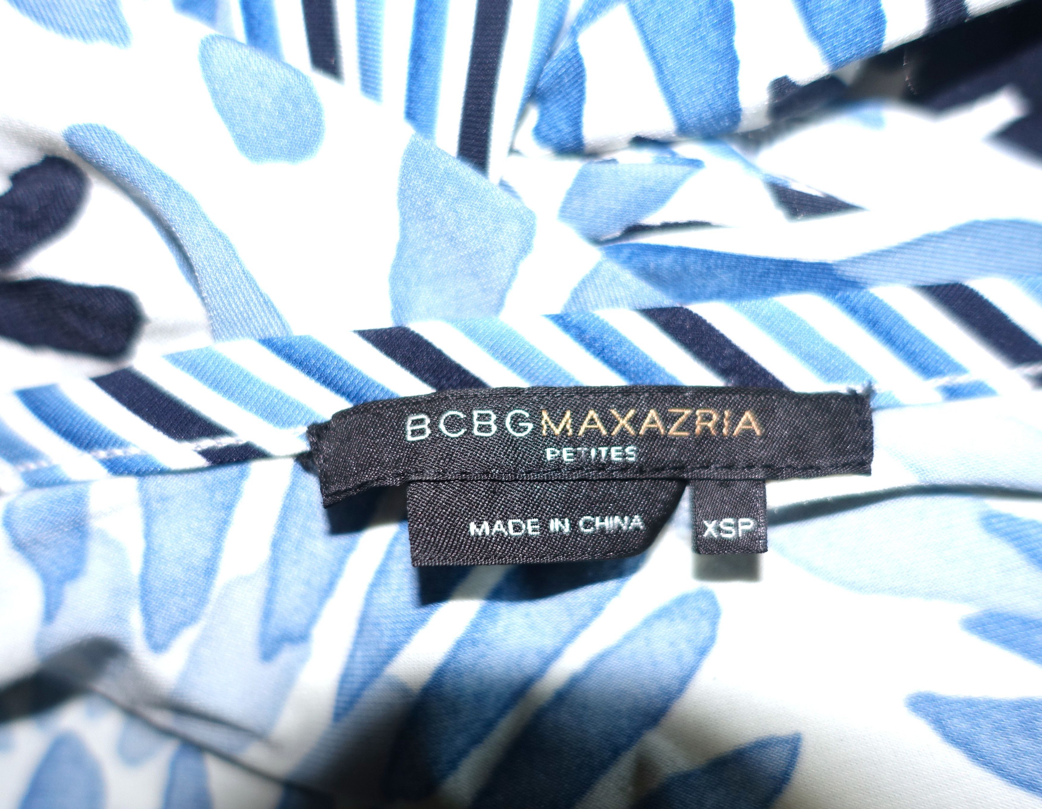 Bcbgmaxazria BCBGMaxazria Blue Black Wrap Petite Dress XSP Size XS / US 0-2 / IT 36-38 - 7 Thumbnail