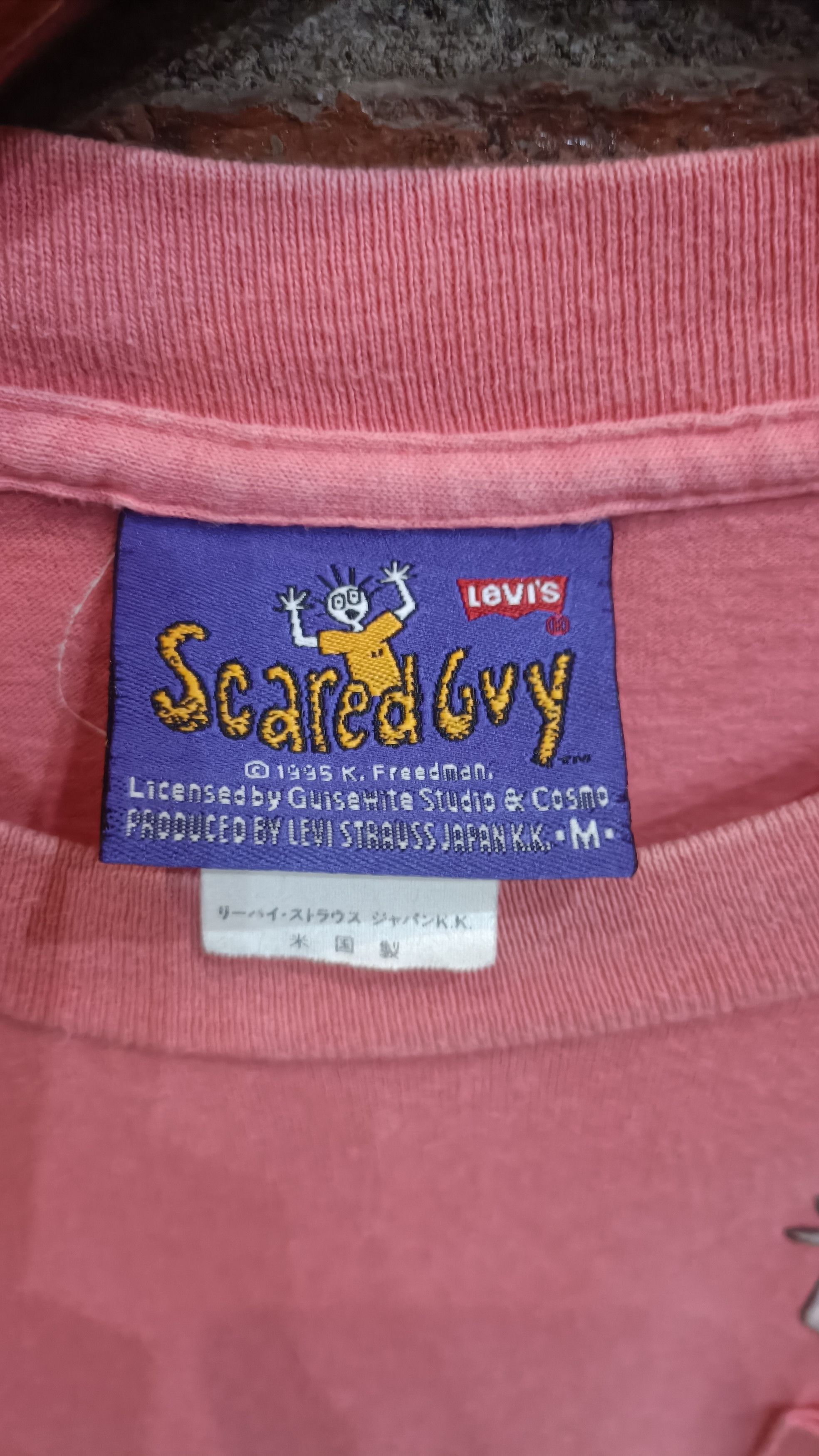 Levi's Vintage Clothing × Vintage 90's Levi's x scared guy pocket tee Size US M / EU 48-50 / 2 - 4 Thumbnail