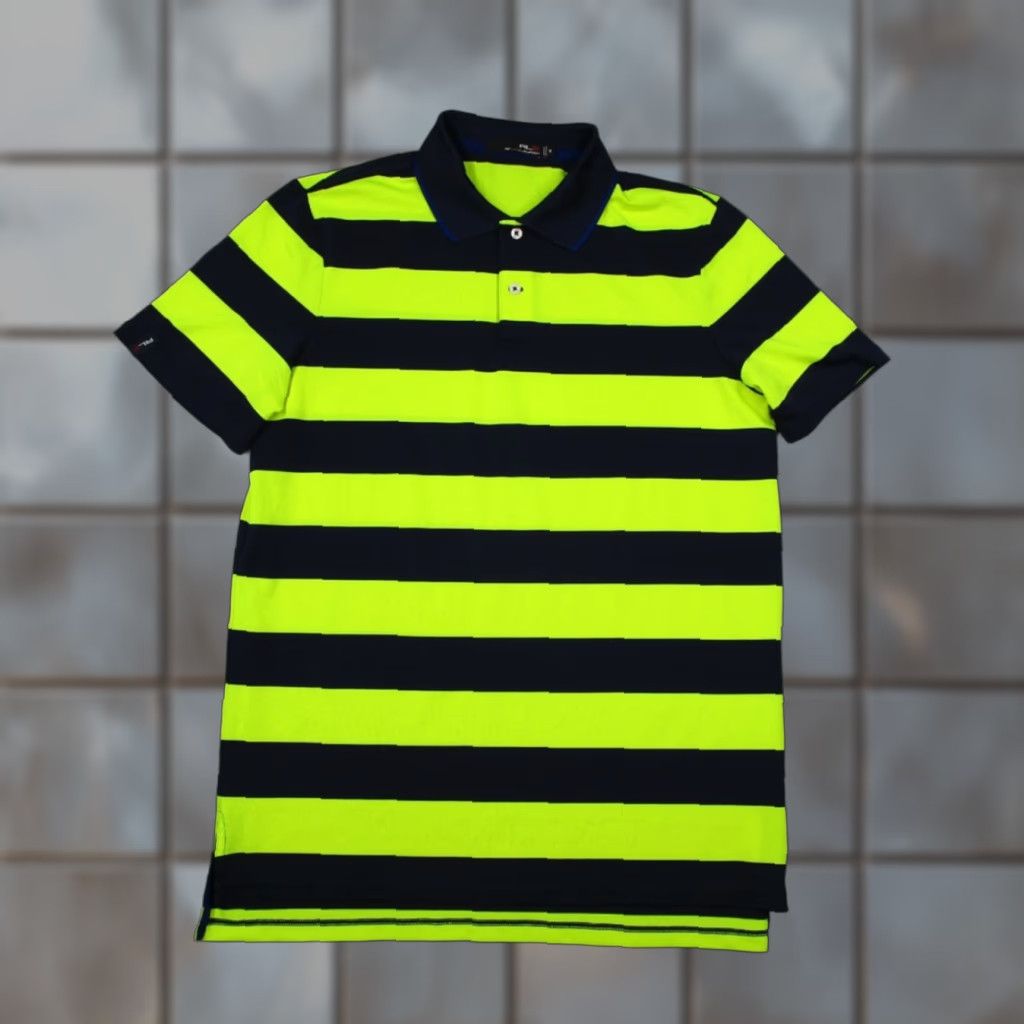 RLX Ralph Lauren RLX Ralph Lauren Shirt Mens Medium Yellow Striped Polo Performance Resort Golf Size US M / EU 48-50 / 2 - 1 Thumbnail