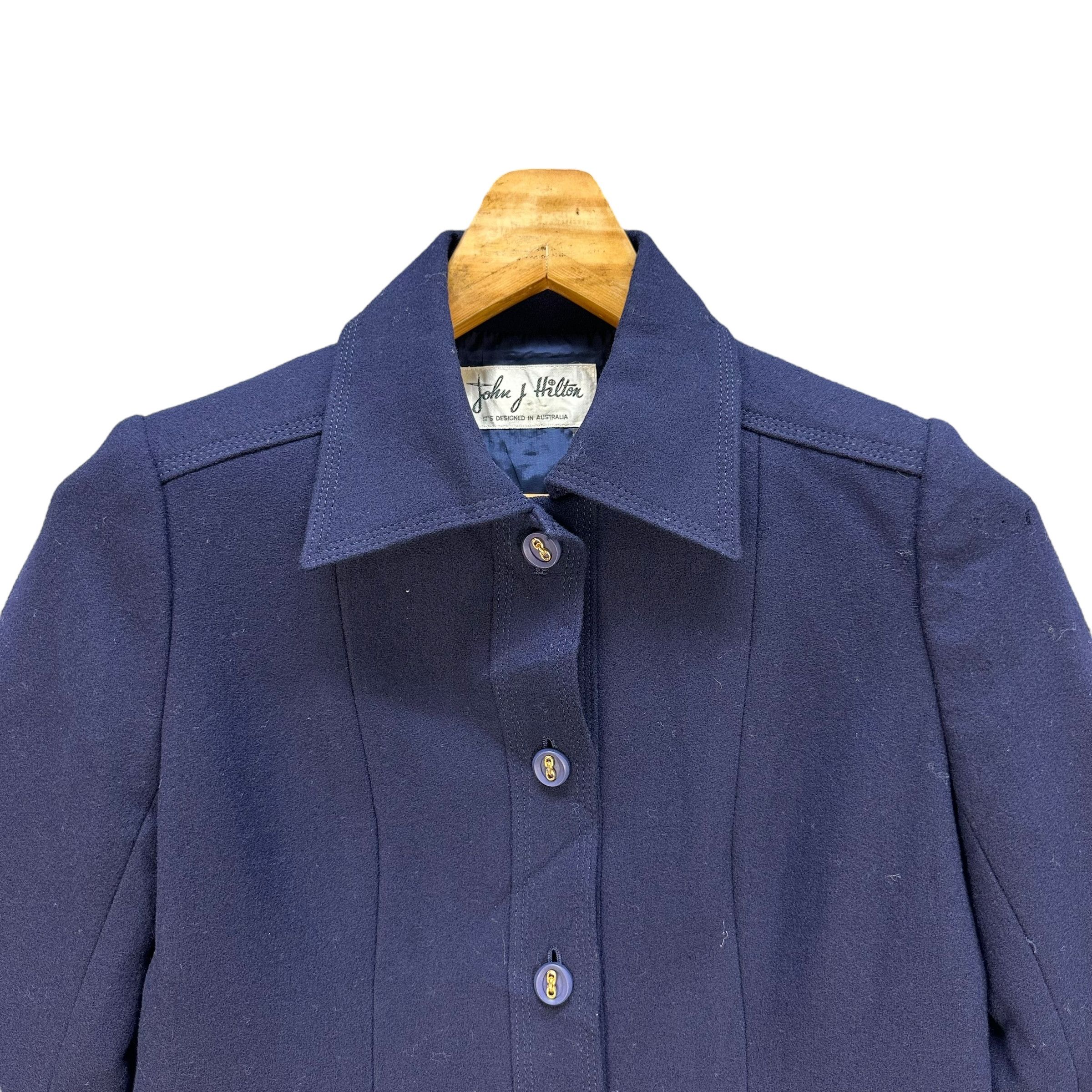 Japanese Brand 90’s JOHN J HILTON Blue Wool Formal Jacket #A64-1544 Size S / US 4 / IT 40 - 2 Thumbnail