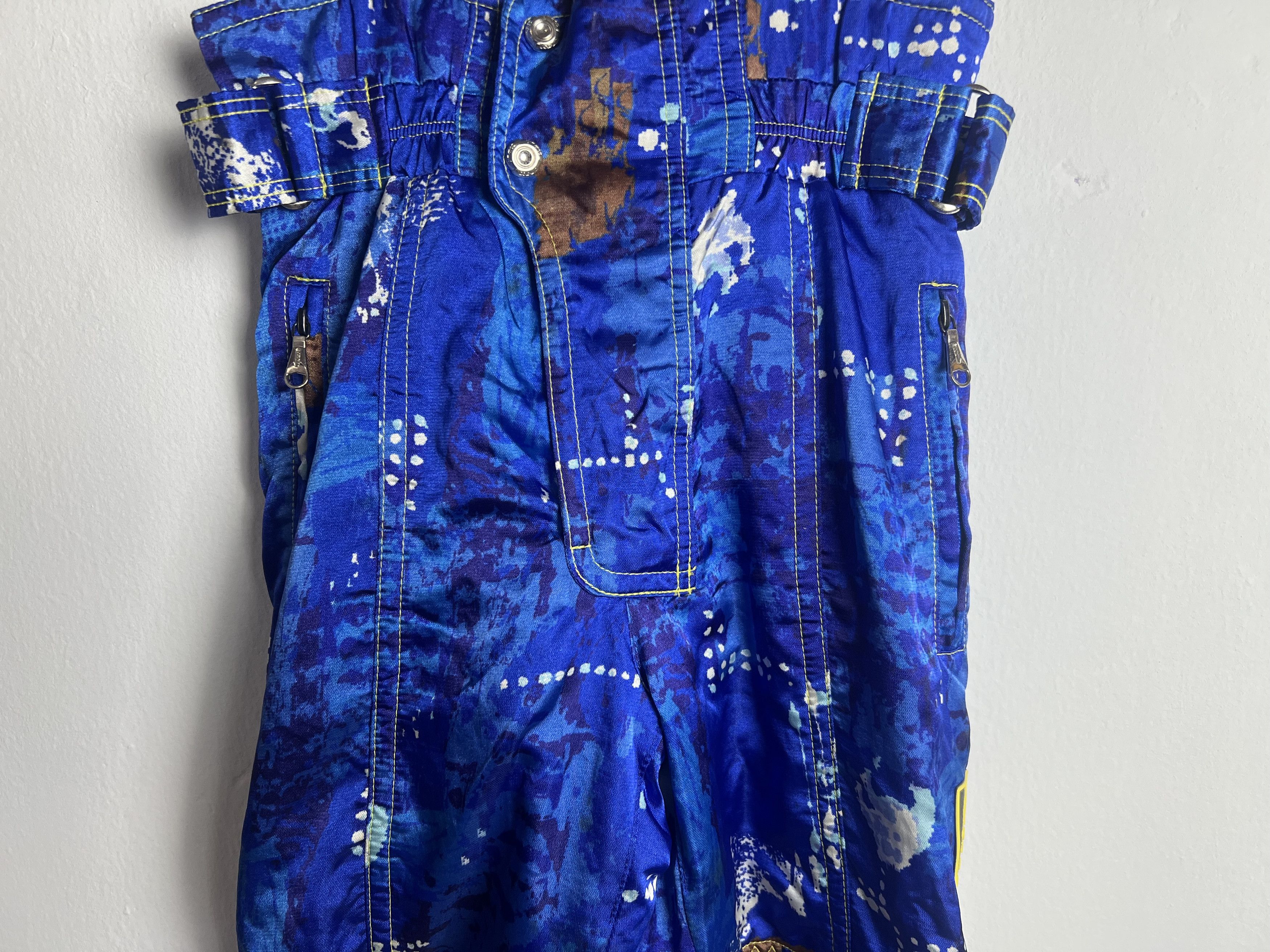 Goldwin Vintage Goldwin Blue Abstract Ski Bib Jumpsuit Size US 30 / EU 46 - 3 Thumbnail